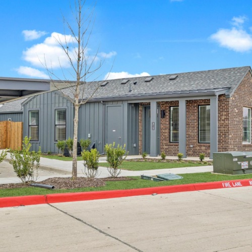 a building exterior and landscaping