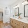 Spacious bathroom with ample lighting